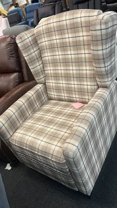 29.92 in. W Brown plaid Polyester Push Back Recliner chair , View more
