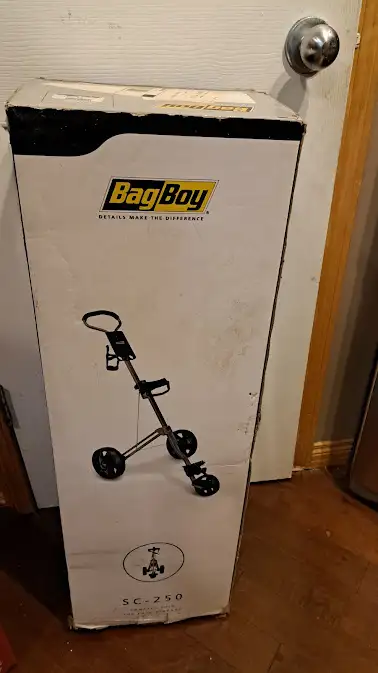 Features; quick-release removable front wheel, scorecard holder with built-in tee and ball holder an...