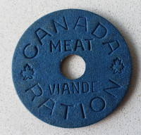 Canada tickets de ration de viande guerre 39-45  collectionneur