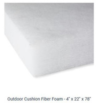 Outdoor Cushion Fiber Foam 4" x 22" x 78"