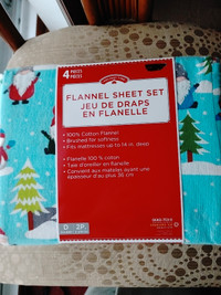 Ensemble de draps flanelle Noël (Neuf)