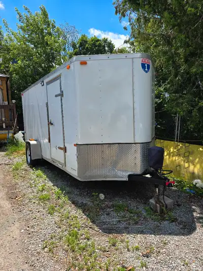 16 ft Enclosed Trailer 16 x 6 x 6.5 Very Good Condition, Tows very nice , Newer tires , Has electric...