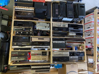 Many items in amplifiers, receivers, tuners, CDs, cassettes, etc