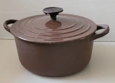 Vintage LE CREUSET French Cast Iron Pot with Lid Size B - Brown, View more
