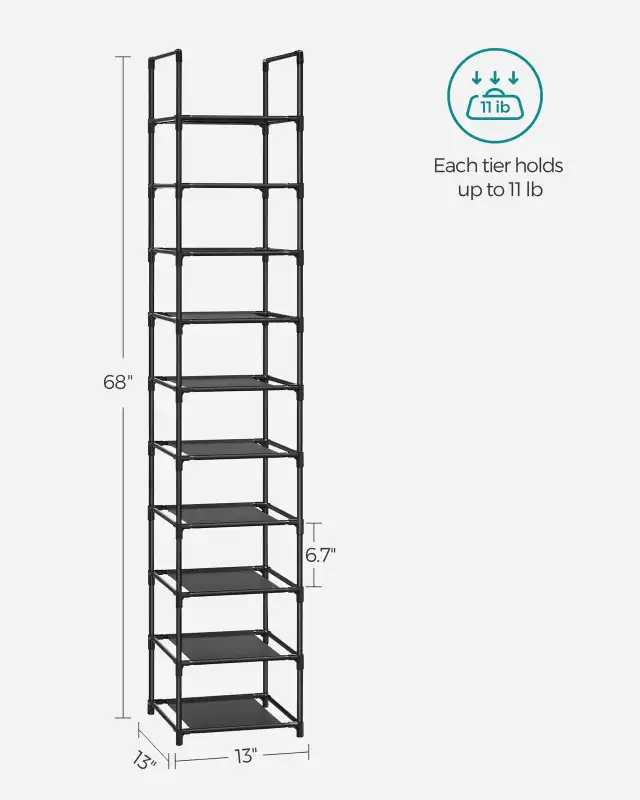 10-Tier Slim Shoe Storage Rack in Storage & Organization in Oshawa / Durham Region - Image 4