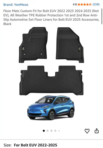 Chevy Bolt EUV 22-25 Floor Mats , View more