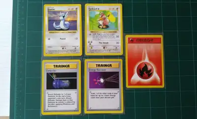 Pokemon Cards 1999 Base Set Shadowless Uncommon Lot x5 Wizards Of The Coast. 26 Dratini, 27 Farfetch...