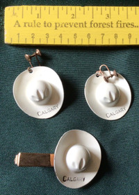 Calgary Rodeo Souvenir Earrings tie clip vintage 