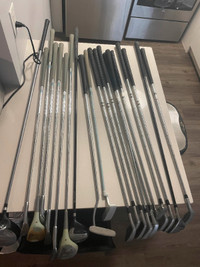 Various Golf clubs, bags, sets (List and prices in desc)