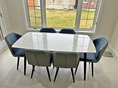 Must Go Asap - Marble Dining Table Set is on Sale, View more