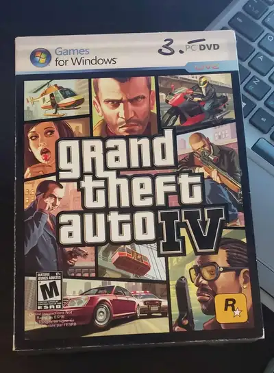 Grand theft auto IV gta 4 pc windows complete w/slip cover 2 dis, View more