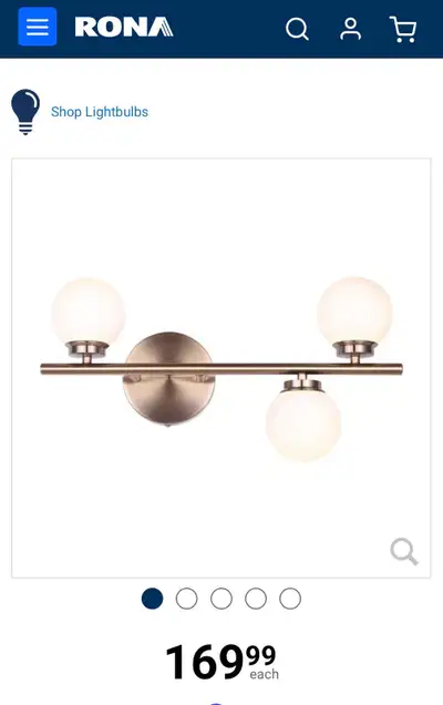 3-Light Gold Vanity Light, View more