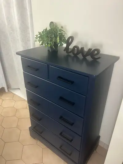 SOLD.  Refinished solid wood tallboy, View more