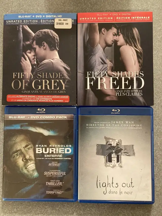 Blurays EUC Fifty Shades of Grey Freed Buried Lights out 