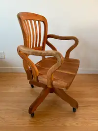 Solid Oak Antique Krug Desk Chair