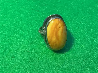 Silver .830ring with nice stone. Total weight 5 gm, View more