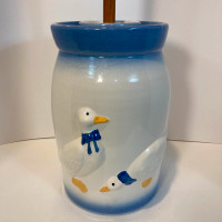 Vintage Decorative Ceramic Butter Churn Duck/Goose Art