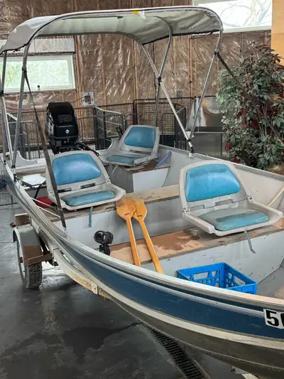 16’ aluminum misty River boat well built stable with no leaks EZ loader trailer with new tires 2017...