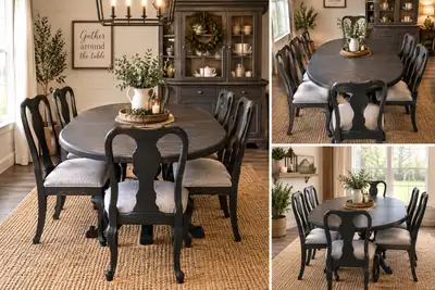Dining Room Table and 6 Chairs & 3 leaves, View more