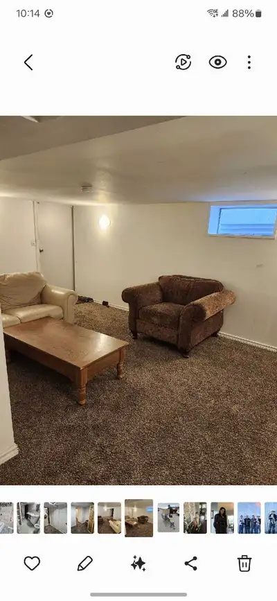 Large 1 bedroom basement suite for rent, quiet , no smoking, pets or parties , family oriented home...
