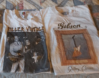 2 New T-Shirts, Killer Guitar & Gibson Guitar & K.G.