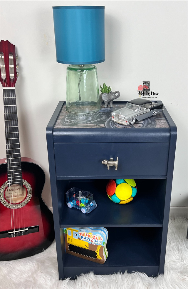 Blue Bedside Table, Kids Bedroom Furniture in Other Tables in Oakville / Halton Region - Image 2