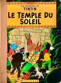 Vintage 1968 Les aventures de Tintin "Le temple du Soleil"