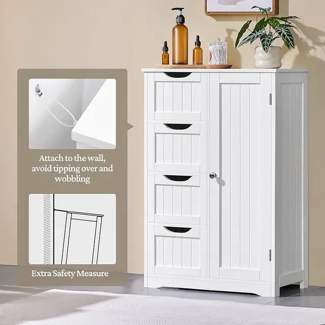 Wooden Floor Cabinet, Side Storage Organizer Cabinet Unit Hallwa in Bookcases & Shelving Units in Markham / York Region - Image 7