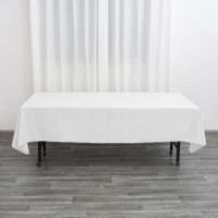 Linen-6ft White Rectangular Tablecloths for Rent