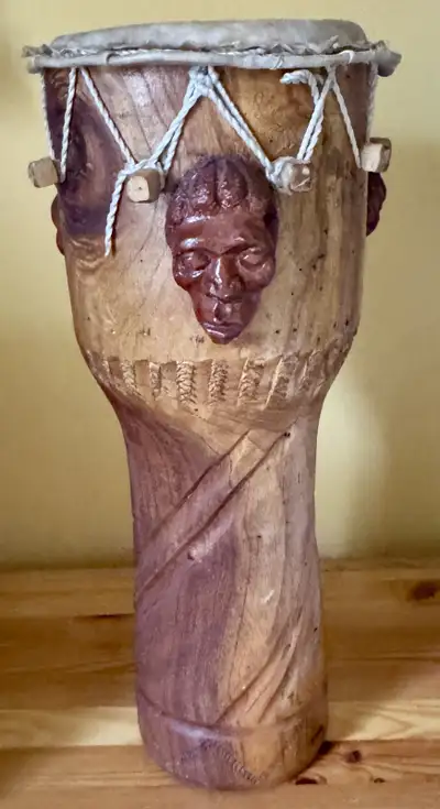 Beautifully Unique 3 headed Tall African Djembe Bongo Drum, View more