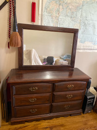 Dresser with a mirror