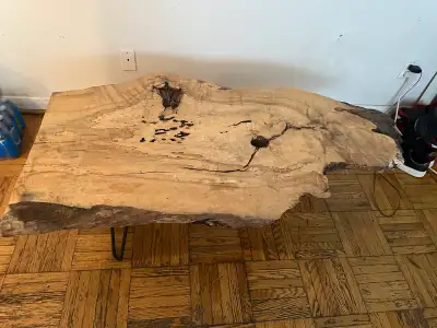 Solid Natural Wood Live Edge Coffee Table, View more