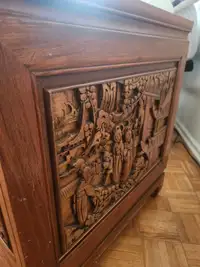 Vintage 1980s hand carved rosewood dresser