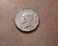 1945 Canada King George war era 5c nickel coin