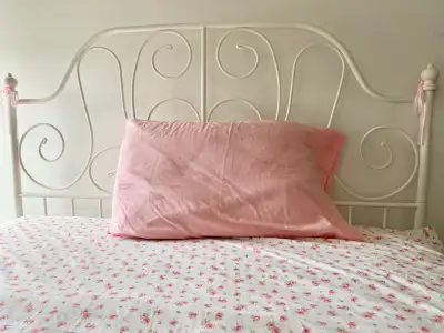 Bed IKEA, full size double, like new, white bed frame & mattress, View more
