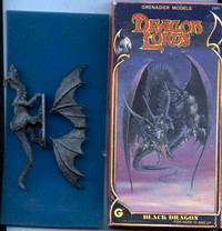 2501 Black Dragon Grenadier Painted box and dragon AD&D 1984