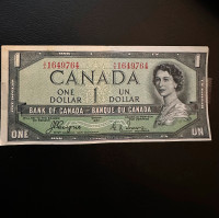 1954 Canadian dollar bill devils face