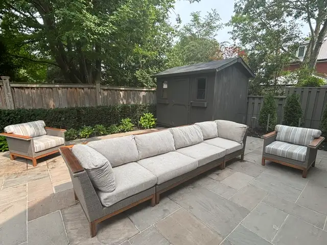 Luxury Patio Sectional Sofa & 2 Arm Chairs (Luxury Set)