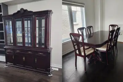 Dining Table with Chairs and Buffet and Hutch, View more