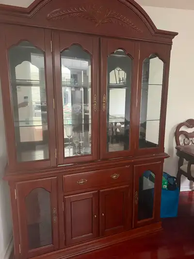 Traditional Wood Hutch and Display Cabinet, View more