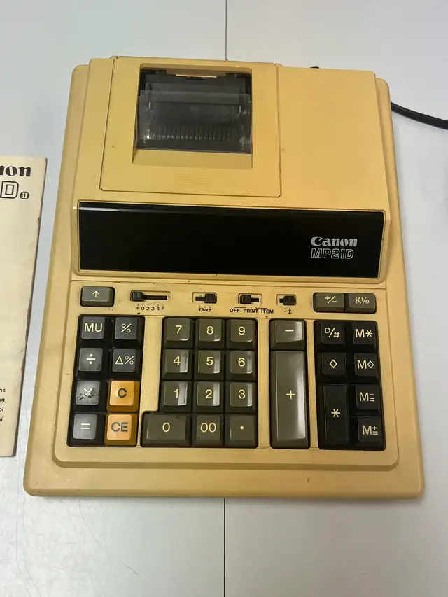 Calculatrice Imprimante Electrique Canon MP21DII + Manual in General Electronics in City of Montréal - Image 3
