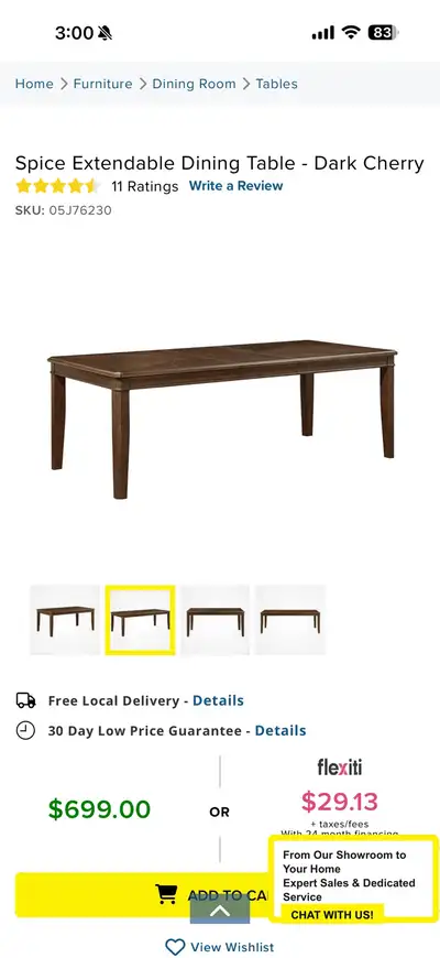 URGENTSpice Dining Set Dark Cherry(originally bought for $1,980), View more
