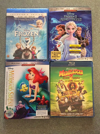 New Sealed Disney Blurays Frozen 1 2 Madagascar 3 Little Mermaid