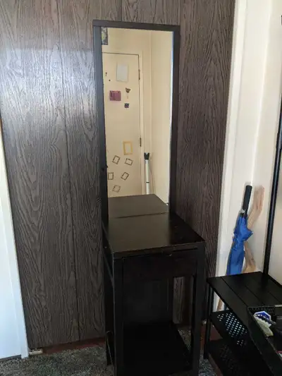 table with attached mirror, View more