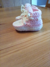 Hand made clothes and booties for baby