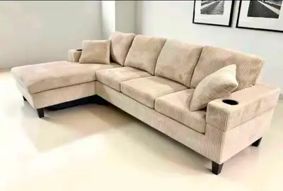 Sectional Sofa 4-Seater Corduroy , View more