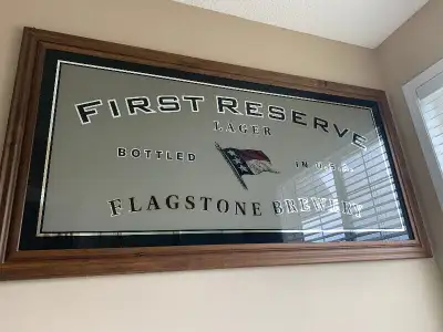 Monster Vintage Bar Mirror Flagstone Brewery Mint, View more