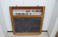 Antique Slate Chalkboard Abacus w/ Wood Frame