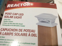 Patio or fence post solar lights.  White color.  Set of 12