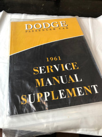 1961 DODGE PASSENGER CAR SUPPLEMENT FACTORY REPAIR MANUAL #M0396